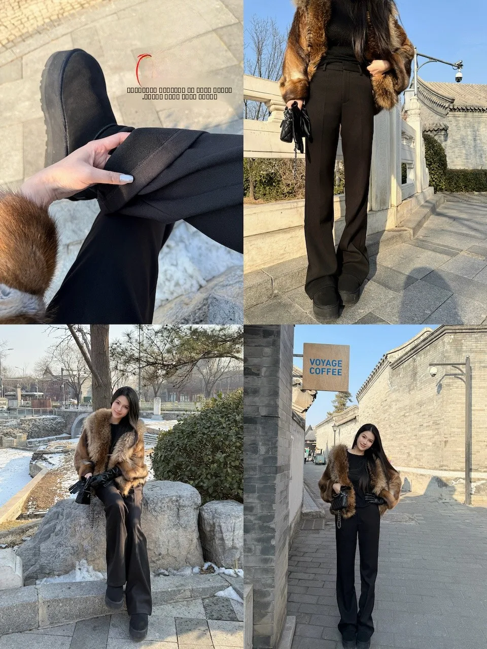 

High Waist Fce Lined Bla Wide Leg Pants Comfortable Autumn Winter Trousers Casual Long Pants Women's Faion Premium Qua...