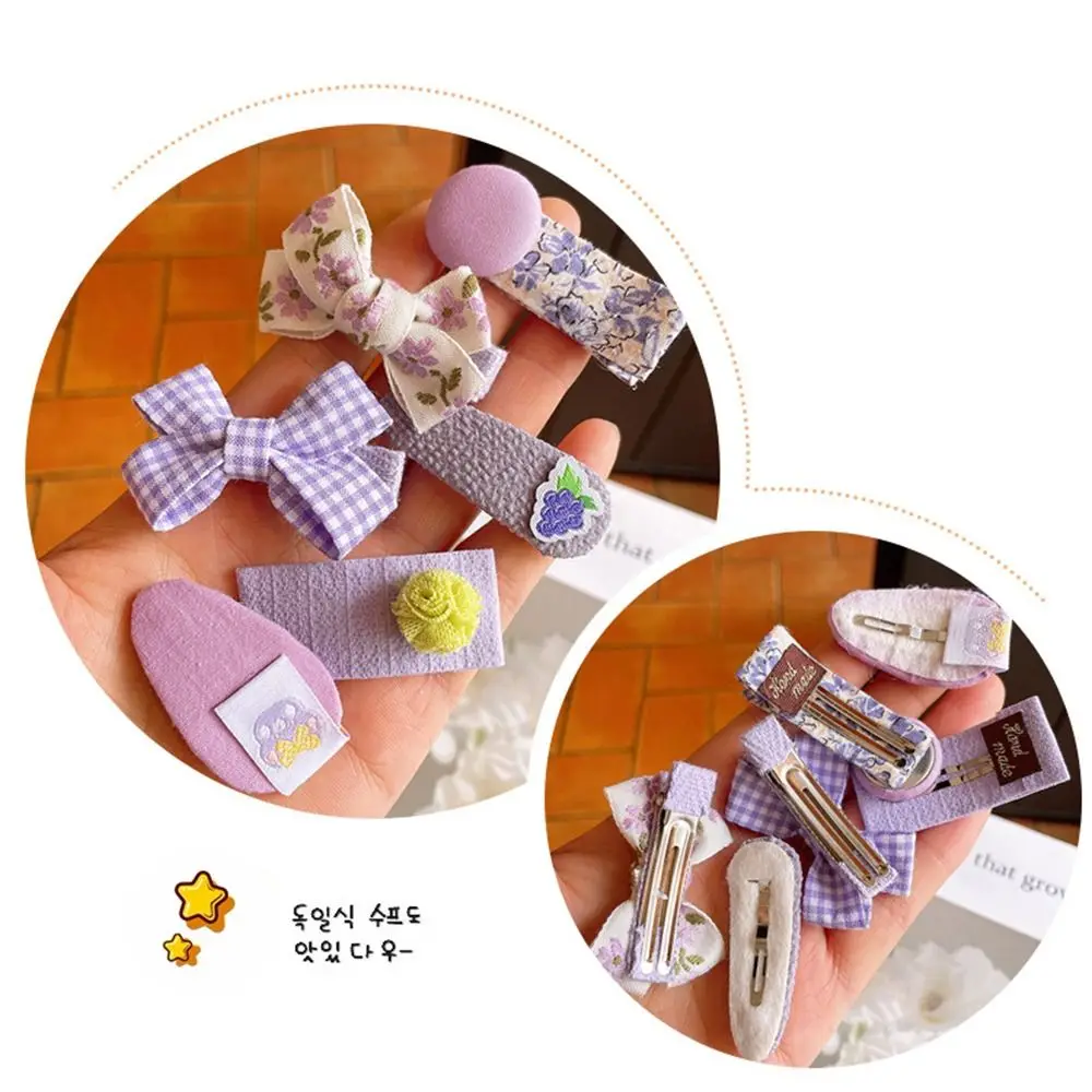 Spring Purple Series Hair Clip Children Sweet Hair Wear Hairpin Floral Hair Hoop Cute Girls BB Clip Baby Hair Accessions