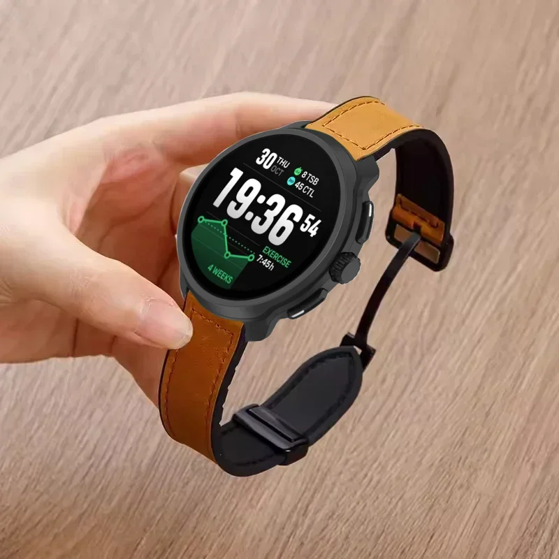 Leder + Silikonarmband für COROS APEX 4 42 mm PACE Pro/3 Magnetarmband für Suunto Vertical 2/Race S Huawei Watch GT6 GT5 46 mm