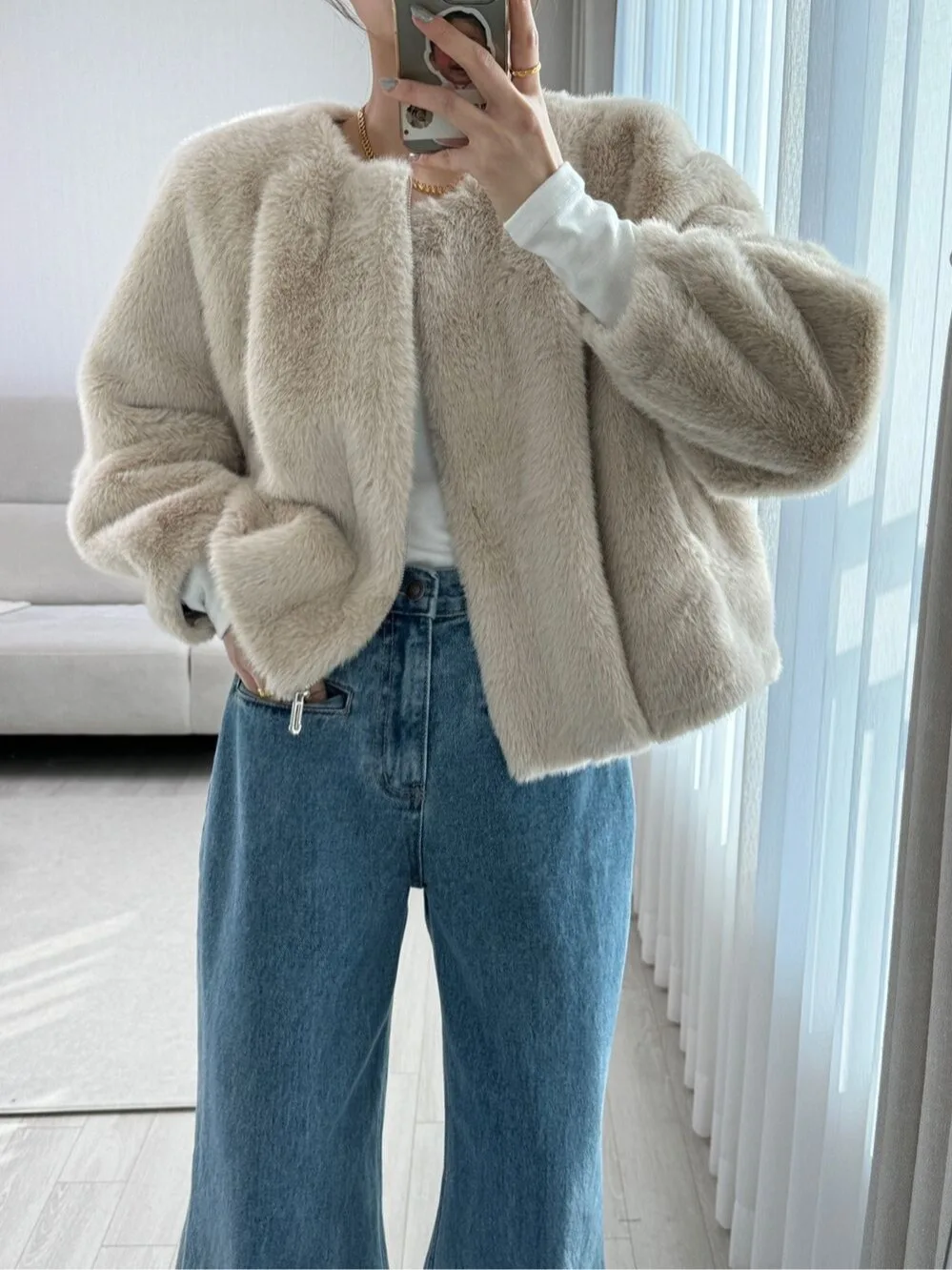 

Женское корейское шикарное осенне-зимнее новое модное теплое меховое пальто в стиле ретро, универсальное нижнее белье, внутренняя одежда