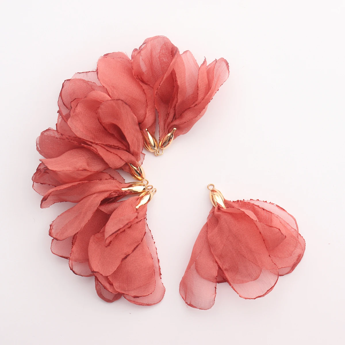 aassoonas, 10 Stück/Lot, F135, Schmuckherstellung, Schmuckzubehör, handgefertigte Accessoires, Anhänger, Kupfermetall, Blumenform, DIY-Ohrringe – Detail 3