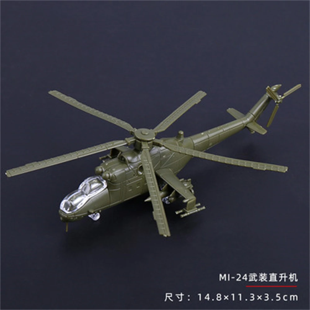 Mini Puzzle Building Toys 1/144 Scale Soviet MI-24V Helicopter Gunship Assembly Airplane Plastic Military Model Children\'s Gift