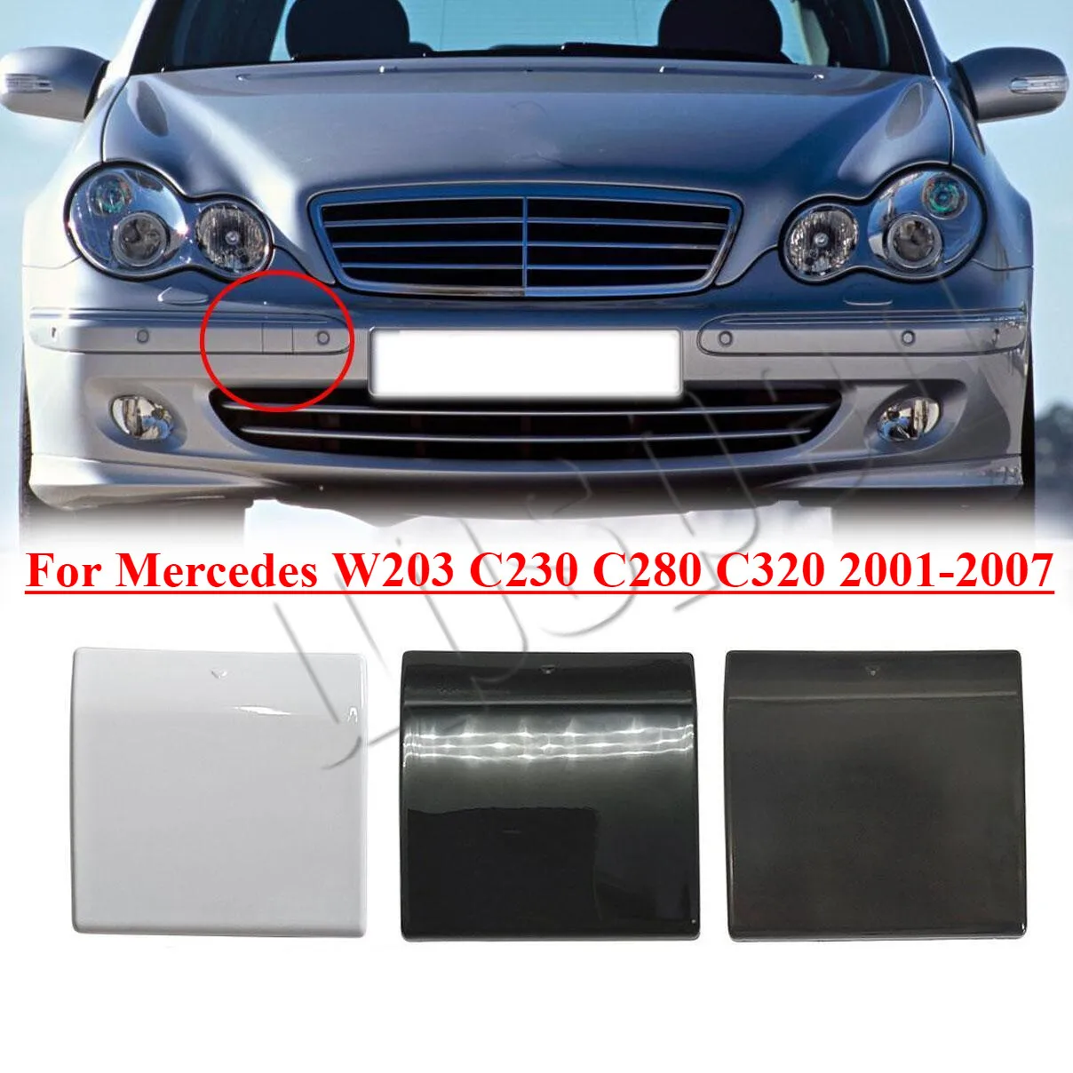 

Front Bumper Tow Hook Eye Cover Cap For Mercedes W203 C230 C280 C320 2001-2007