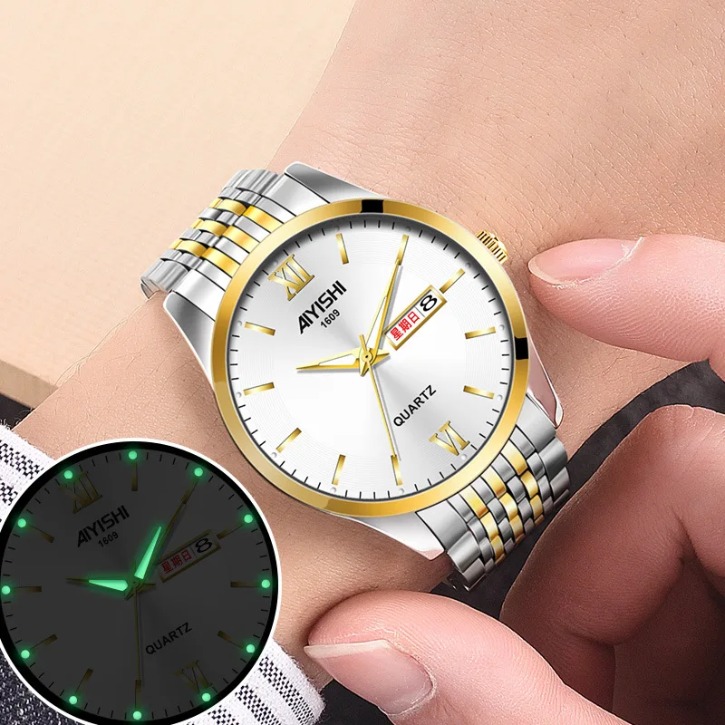 Top นาฬิกาชายแบรนด์เนม Luxury Relogio Masculino ใหม่สแตนเลสกันน้ำกีฬากันน้ำ Classic ผู้ชายออกแบบนาฬิกาควอตซ์