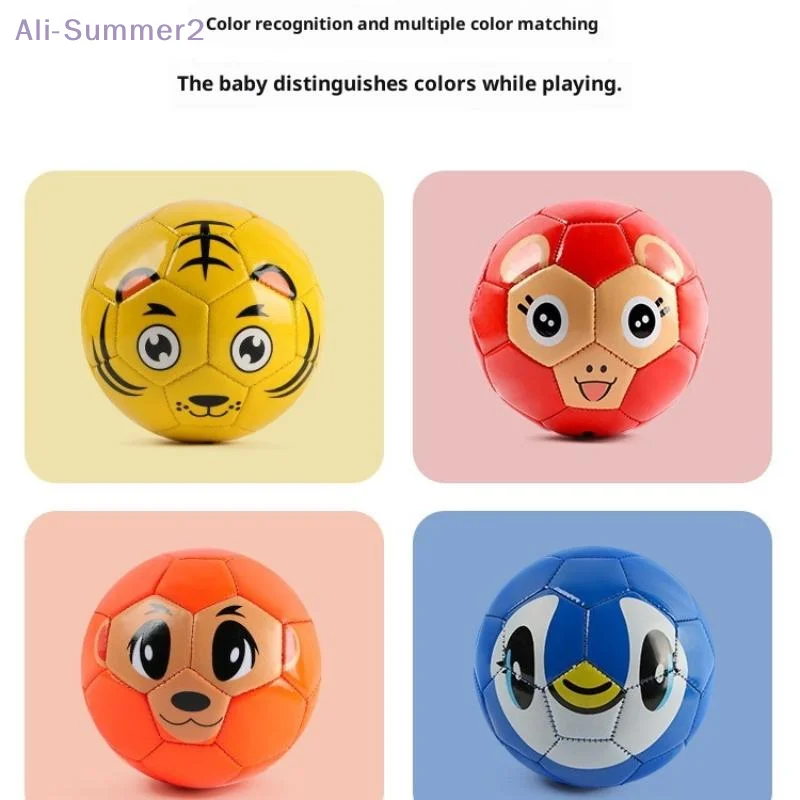 Kids Soccer Ball Mini Soccer Educational Toy Learning Portable Cartoon Animal Soft Ball For Practice Indoor Training Outdoor
