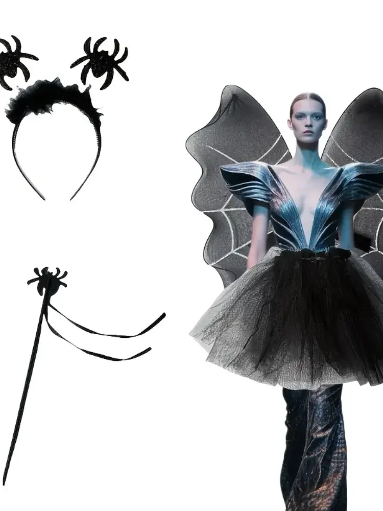

Halloween bat wing party dress suit, 4-piece set, Halloween party photo props, dress suit