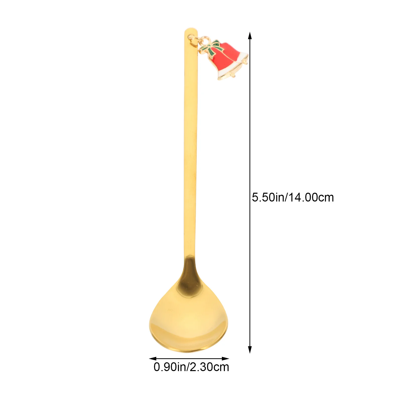 1 مجموعة القهوة اثارة ملعقة الفولاذ المقاوم للصدأ سطح أملس مقبض مريح عيد الميلاد تصميم الغذاء مغرفة للحلوى