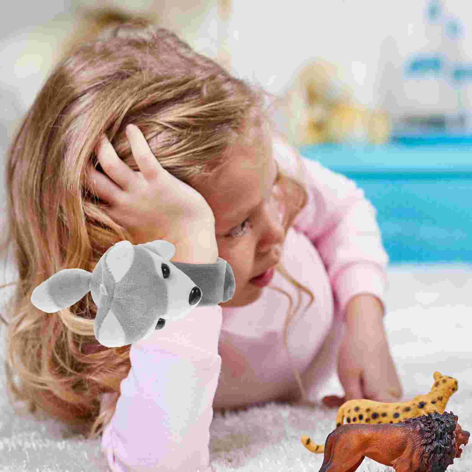 Pop Circle Bracelet Children Party Plush Snap Bracelets Slap Animals Theme Bands Wristband Kids Stuffed
