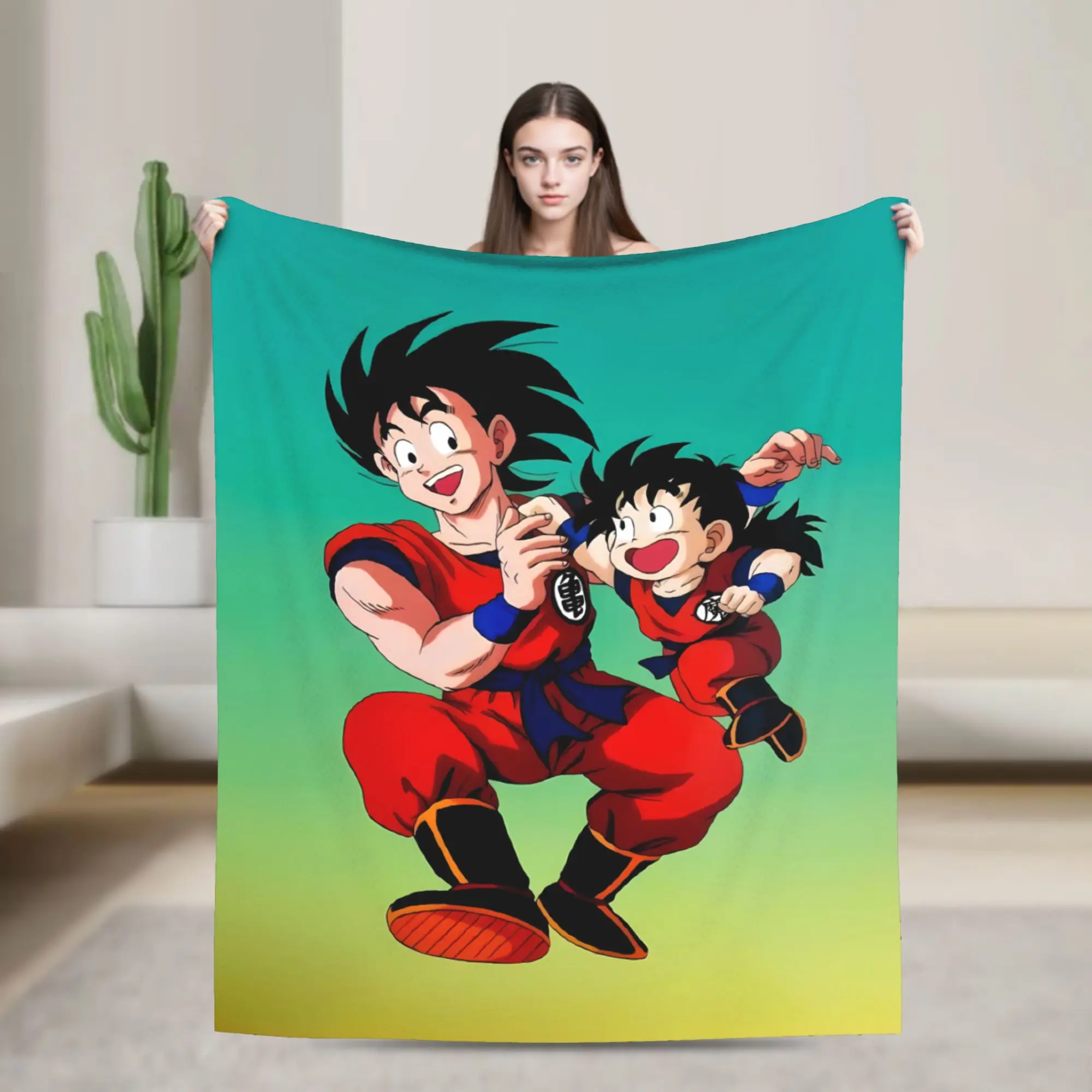 Kid Goku On Cloud D-Dragon B-Ball Plush Blanket Child  Flannel Throw Blanket For Home Decor Super Soft Quality Bedspread Gift
