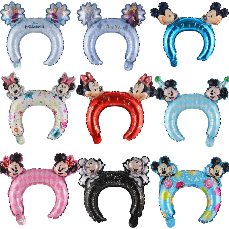 10Pcs Mickey Minnie Ear Hair Accessories Balloon Baby Shower Children's Toys Birthday Party Decoration Gift Air Globos