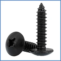 50 100 200 pcs M1.4 M1.7 M2 M2.5 M3  M3.5 M4 PWA  Mini Black Steel Phillips PWA Cross Round Head Self Tapping Screws with Washer