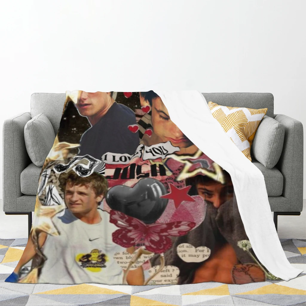 Josh-Hutcherson-n Blanket Sofa Bedroom Bed Home Office Nap Blanket Car Travel Picnic Blankets Gift