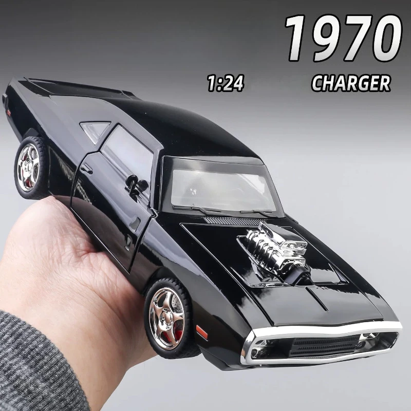 

1:24 1970 Charger Muscle Car Model Alloy Diecasts Metal Toy Vehicles Car Model Simulation Sound Light Collection Gift