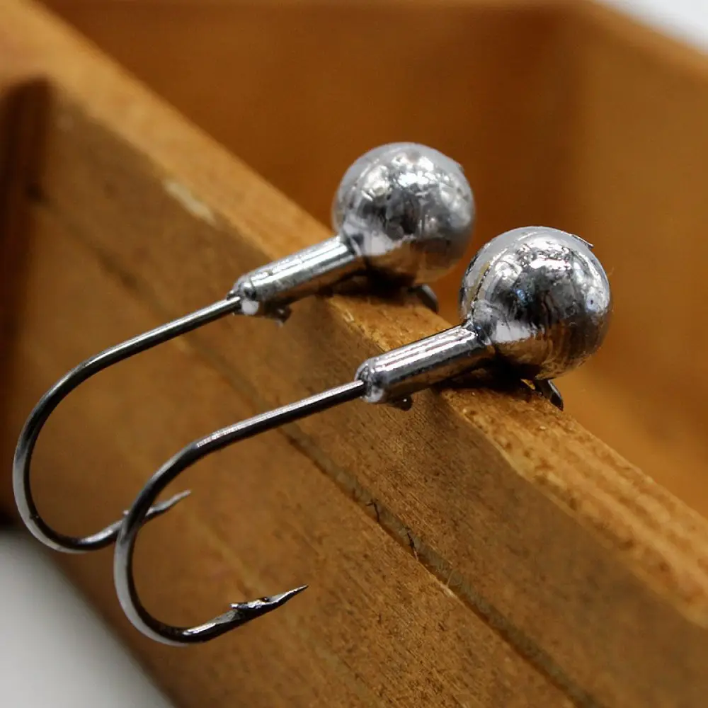 Sharp Jigging Hooks Fishing Equipment For Soft Plastic Baits Essential Terminal Tackle Natural Unpainted Jig Heads