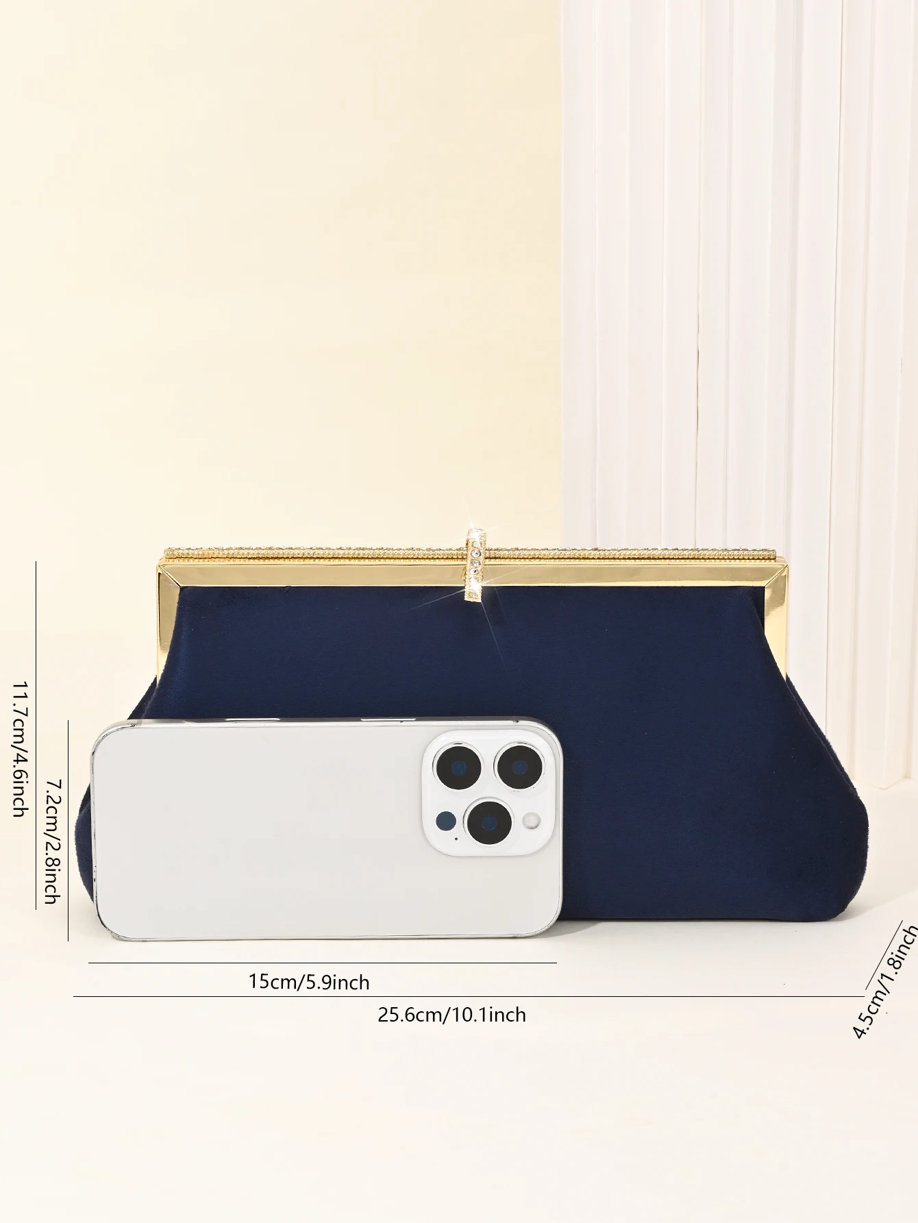 Retro-Samt-Abendtasche, funkelnde Strass-Clutch-Tasche, Fischhaken-Damentasche, Kleidertasche, passende Cheongsam-Tasche – Detail 35