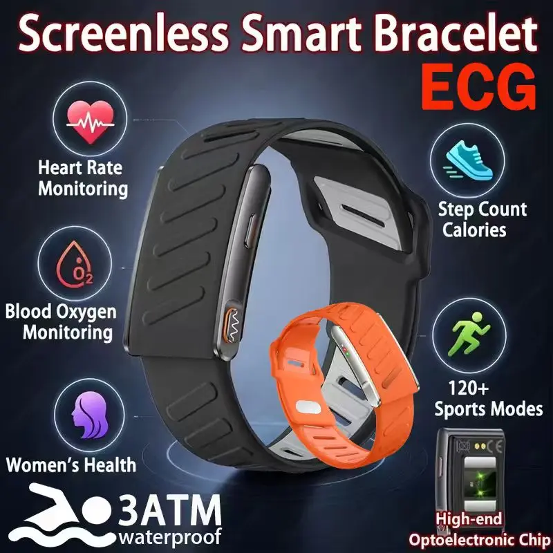 2026 new screenlesssmart wristband,electrocardiogram health monitoring,outdoor sports fitness tracker3ATM waterproof smart watch