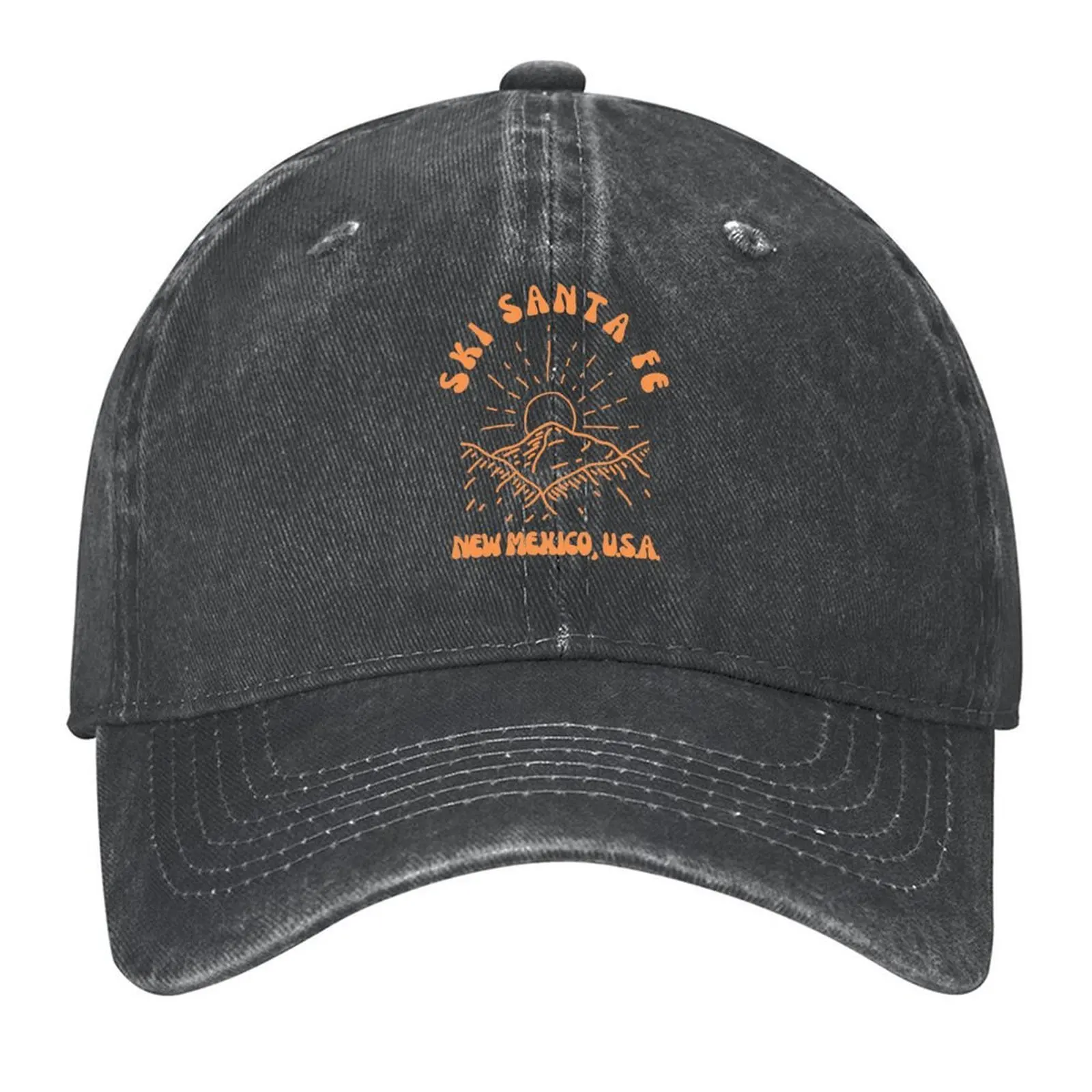 

Retro Sixties Ski Santa Fe New Mexico - Orange - Vintage-Style Skiing Baseball Cap Beach Bag Golf Hat Man Hats Woman Men's