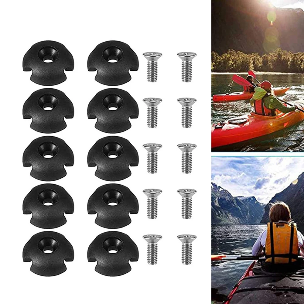 

Набор из 10 эластичных крепежных крючков с винтами для использования на каноэ, надувных лодках, динги и снаряжении для водных видов спорта