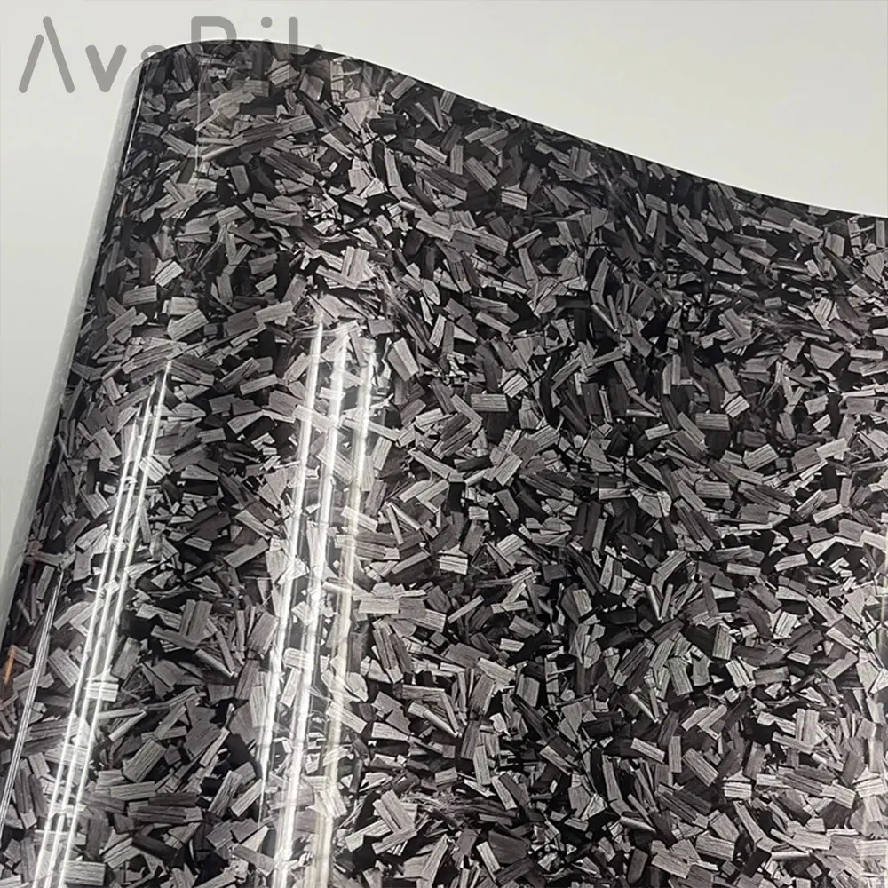 

High Glossy Forged Carbon Fiber Black Silver Exterior Car Stickers Wrap Vinyl Car Motorcycle DIY Styling Sticker With PET Liner