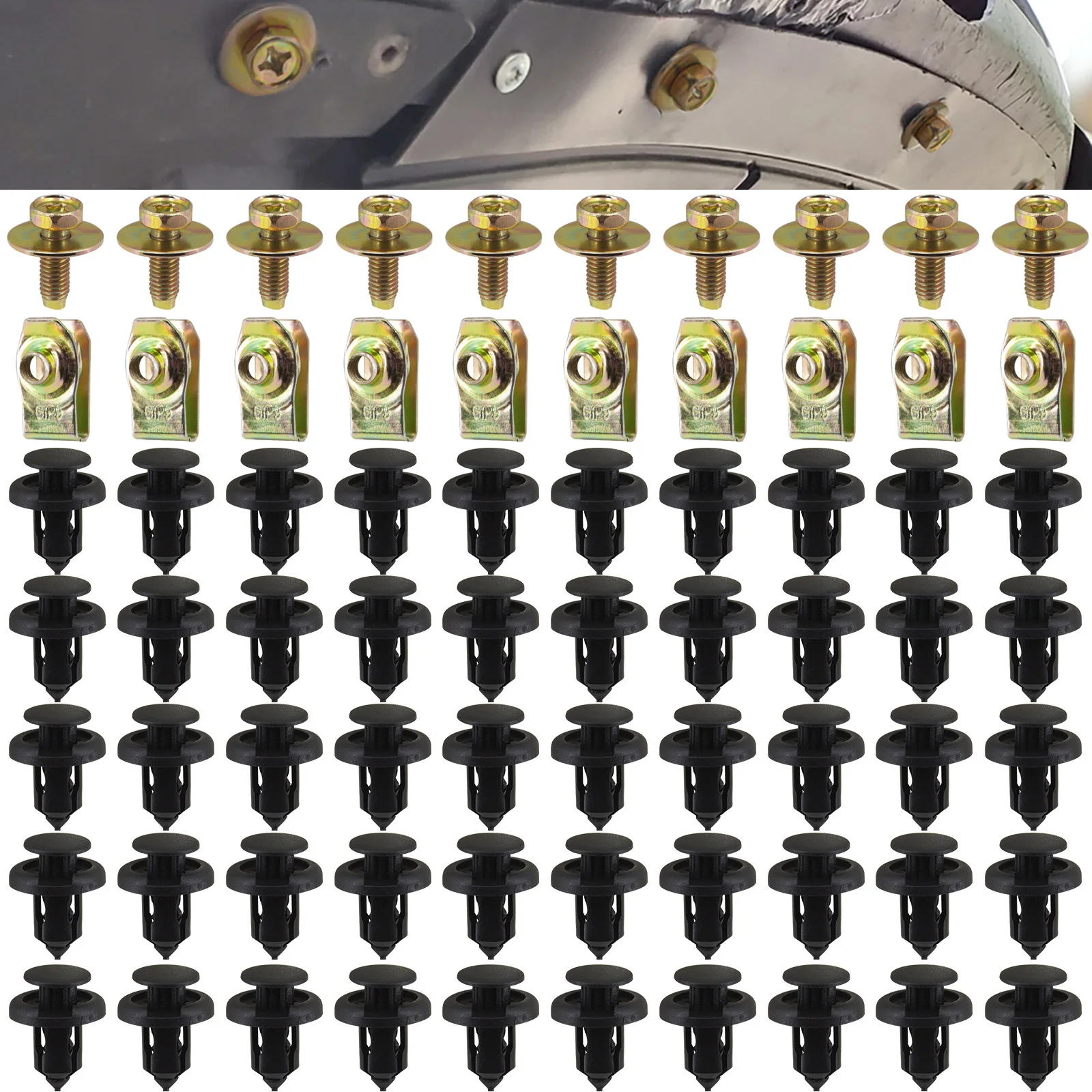 Car Body Bolts & U-nut M6 Screw Engine Cover Undertray Splash Shield Guard Bumper Clip 10mm For Honda Civic C-RV Fit Accord Jazz