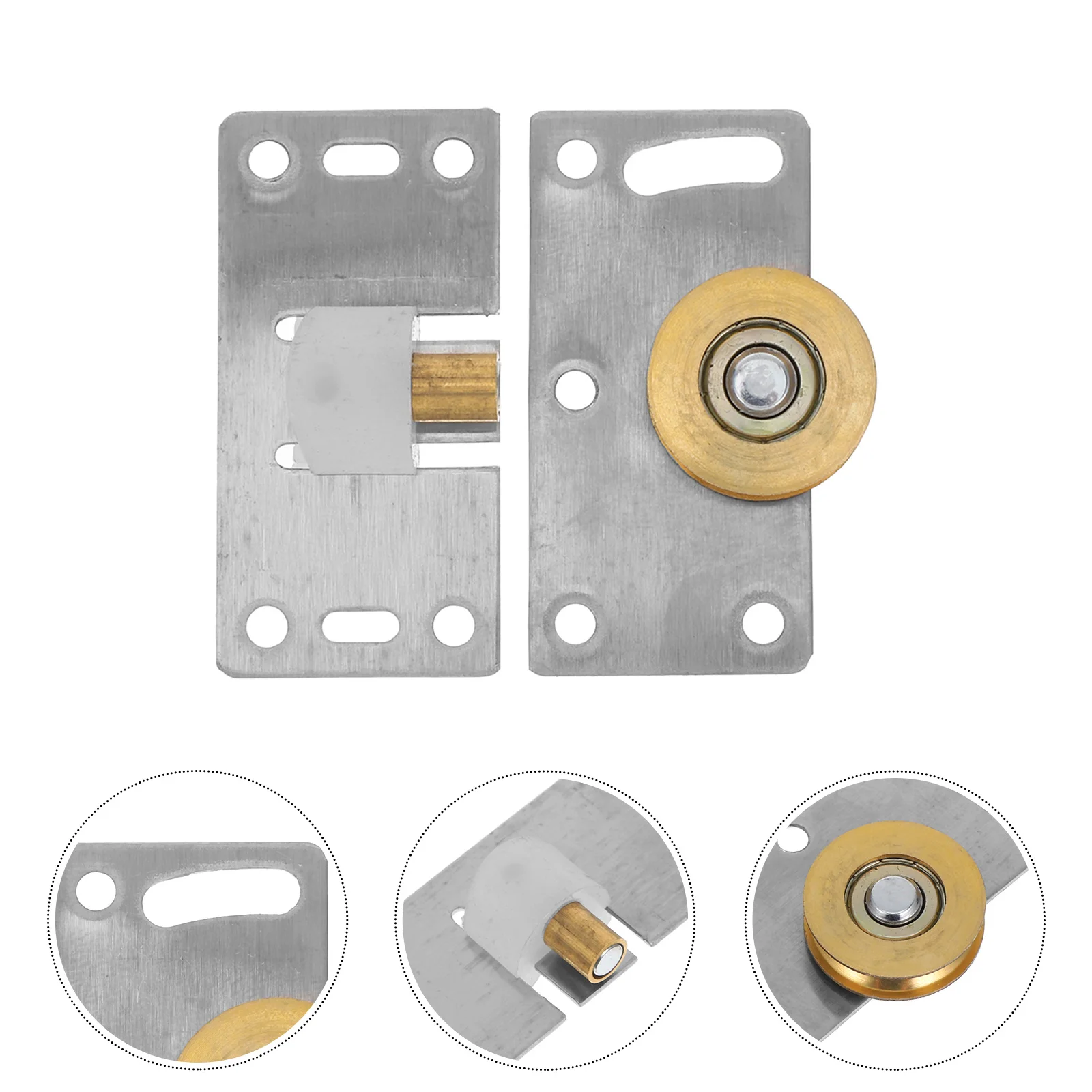 

1Set Stainless Steel Sliding Wardrobe Pulley Roller Smooth Noise-Free Sliding Door Track Wheel Closet Cabinet Furniture Door