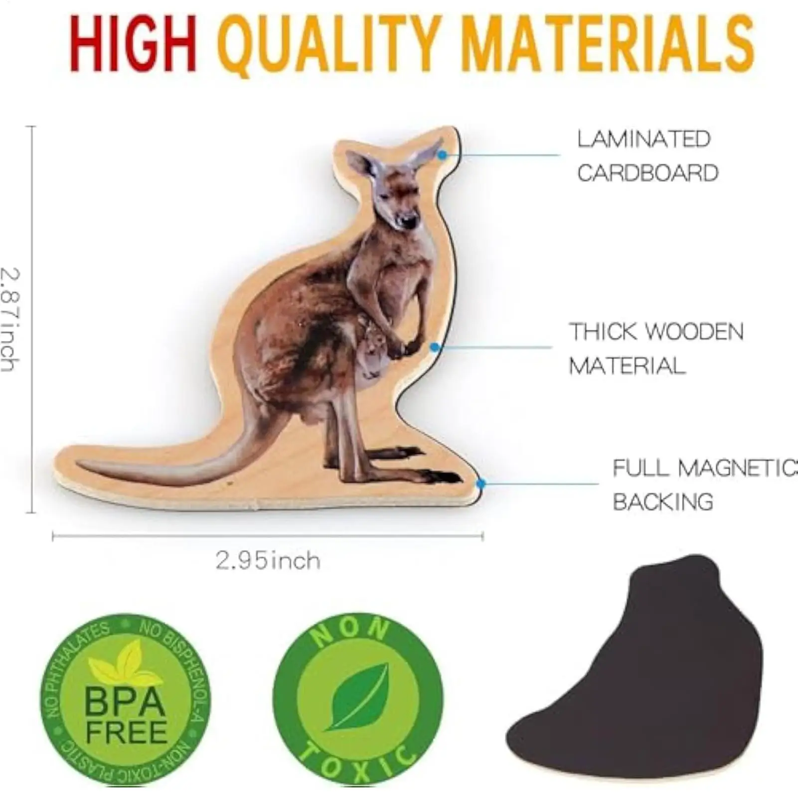 Kinder-Kühlschrankmagnete, Holzpuzzle-Spiel, Kinder-Kühlschrankmagnete, pädagogisches Metallbrett, magnetisches Zubehör für Wildtiere