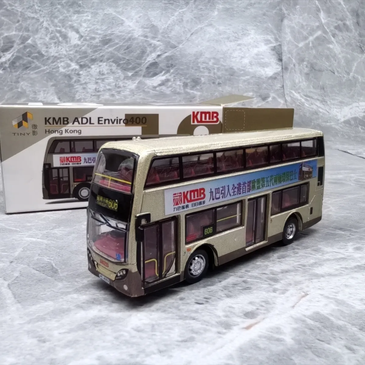 Tiny Micro 18 1:110 Hong Kong Kowloon Kmb Adl Double-decker Bus Blue Bay Peninsula 606