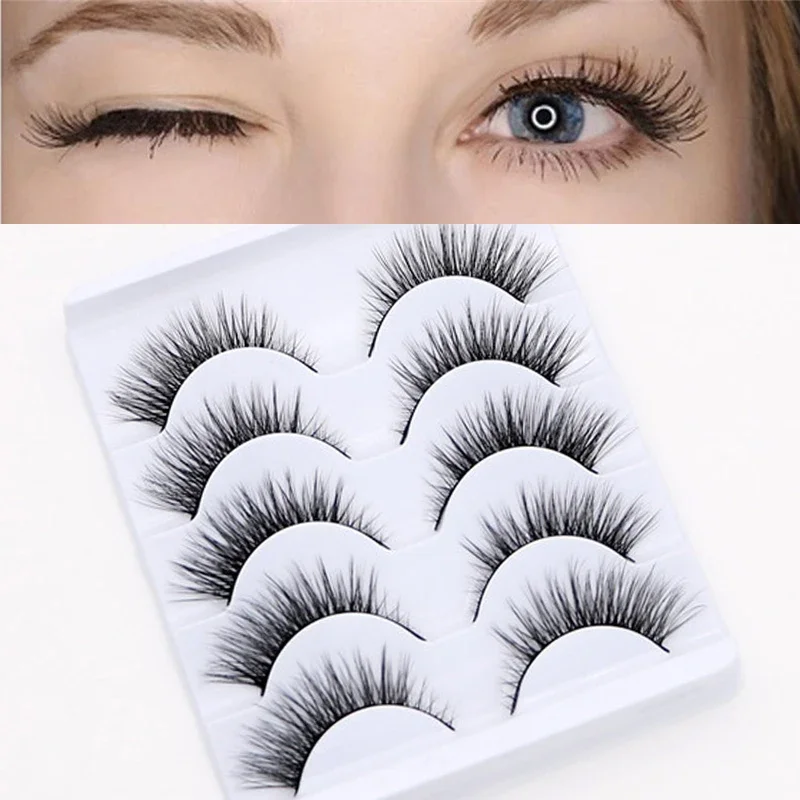 5 Pairs Natürliche Falsche Wimpern 3D Nerz Wimpern Gefälschte Wimpern Verlängerung Wiederverwendbare Make-Up Werkzeug Wimpern Verlängern Nerz Lashes 2022