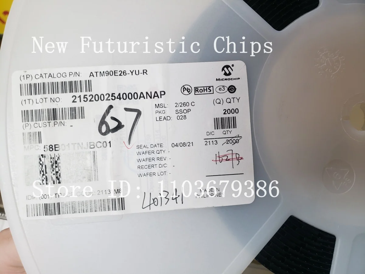 5-100PCS ATM90E26-YU-R ATM90E26 SSOP28 New Original Single-Phase Active and Apparent Energy Metering IC