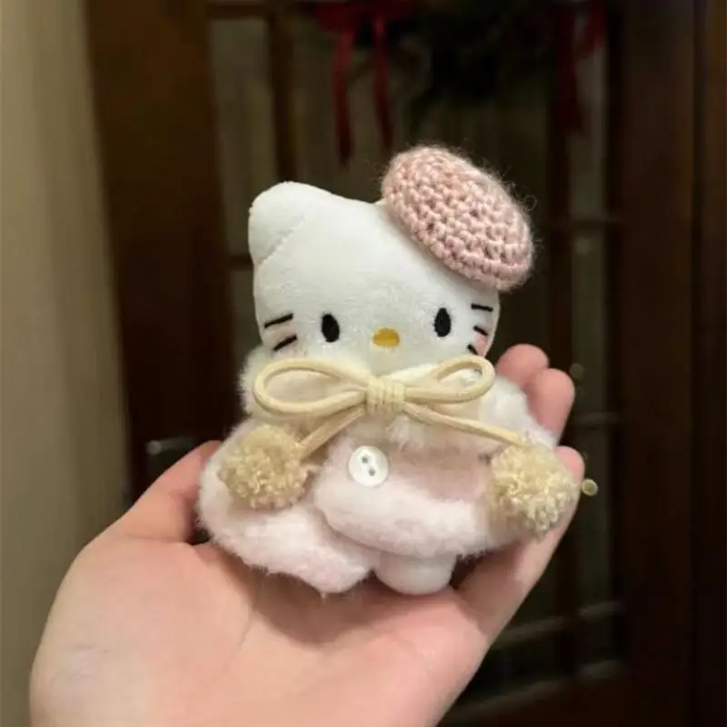 Kawaii Sanrio Hello Kitty księżniczka płaszcz plecak wisiorek pluszowe zabawki brelok z motywem kreskówkowym wypchana lalka dekoracja prezent urodzinowy dla niej