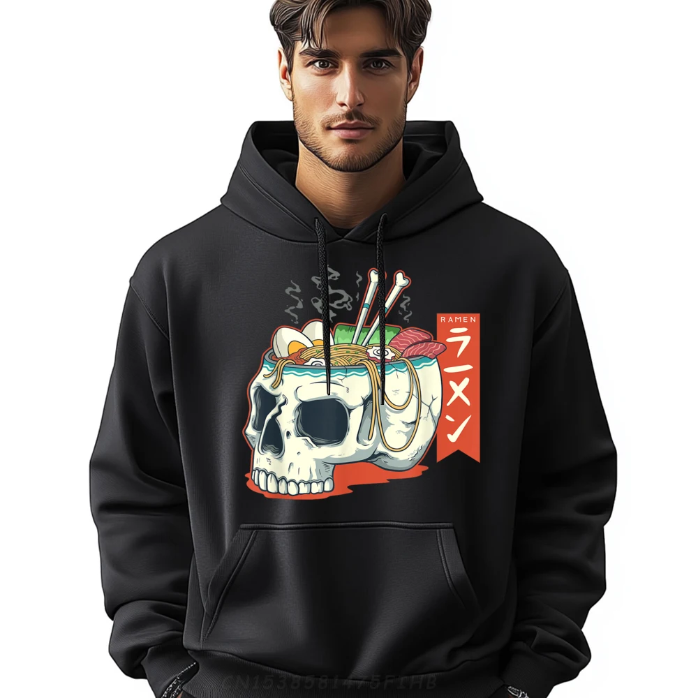 

Skull Bowl Ramen Ramen Noodle Japanese Men Clothes Vintage Cool Long Sleeve Pullover Hoodie For Men