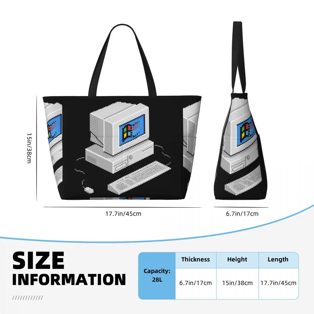 ويندوز Vaporwave حقيبة حمل على الشاطئ حقيبة رياضية رياضة اليوغا واق من المطر حقيبة حمل كبيرة للنساء حقيبة سفر حقيبة اللياقة البدنية