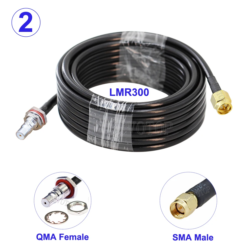 1PCS LMR-300 SMA Male Plug to QMA Female Jack Connector LMR300 50-5 Coaxial Cable QMA to SMA RF Adapter Cable 50 Ohm Low Loss