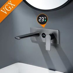 VGX Concealed Basin Faucets Embedded Cartridge Basin Mixer Bathroom Faucet Gourmet Washbasin Tapware Hot Cold Water Tap Brass