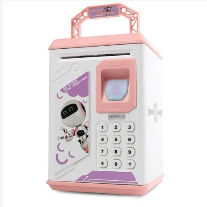 Cartoon Children's Piggy Banks, Secure Boxes, Automatic Money Rolling, Piggy Banks, Music Toy Safes, Fingerprint Sensors