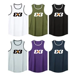 American 3X3 Basketball Sports Vest Men Summer Sleeveless Quick-drying Gym Fitness Running Loose Equipment Training T-shirt