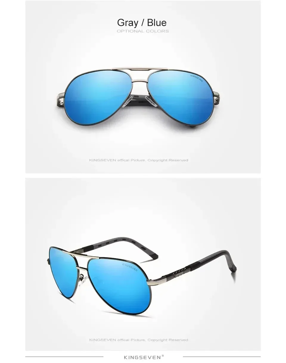 KINGSEVEN Marke Klassische Pilot männer Sonnenbrille Polarisierte UV400 HD Objektiv Luxus Retro Fahren Gläser Frauen Große Rahmen Brillen – Detail 8
