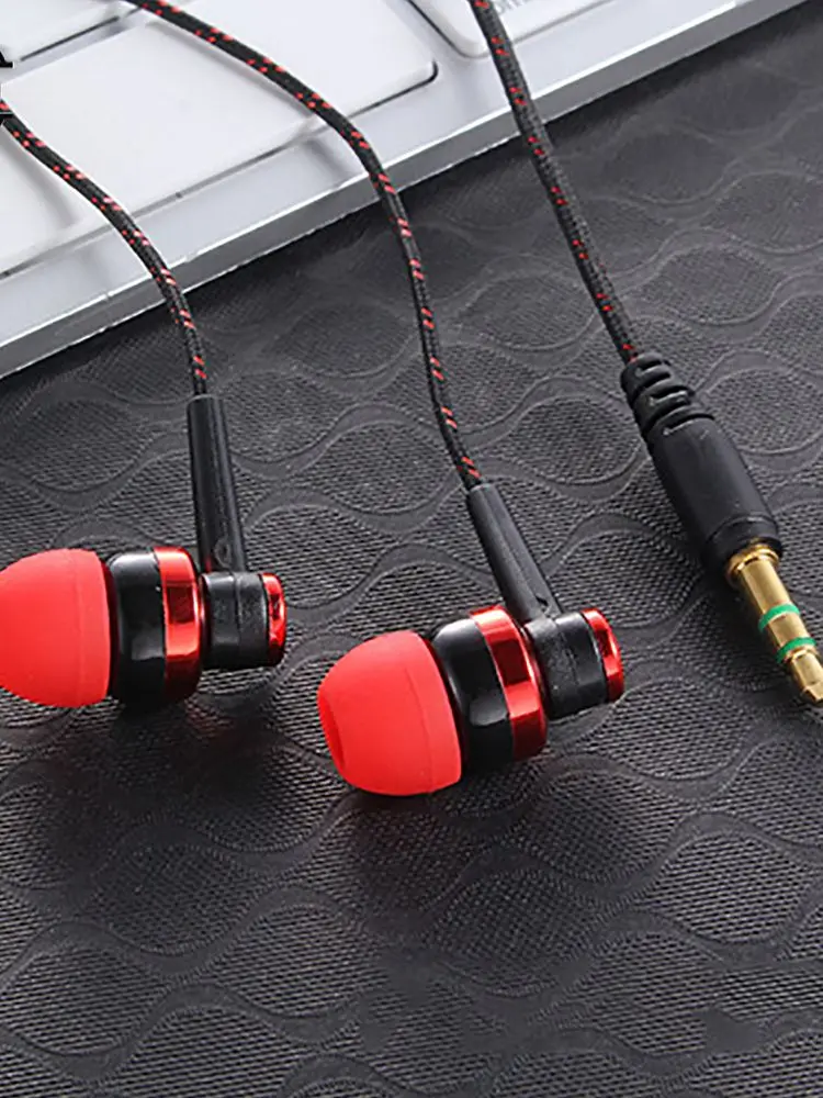 JEIn-Ear-Écouteur stéréo filaire 3.5mm, 1 pièce, câble en nylon tissé, casque pour ordinateur portable, smartphone, tablettes, sauna, téléphone