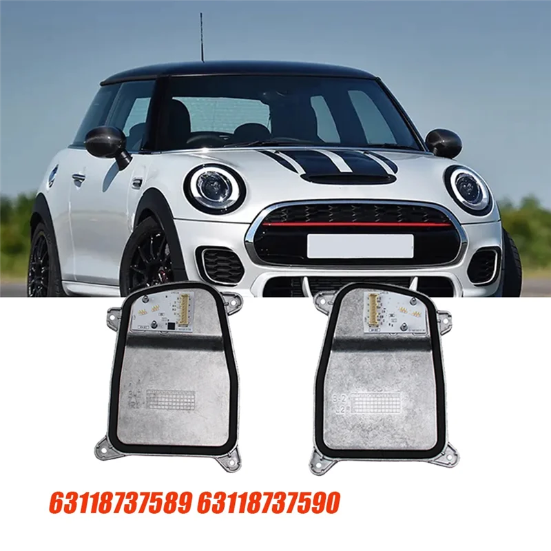 

1Pair Headlight LED Module 63118737589 63118737590 For BMW MINI F55 F56 F57 2013-2019 DRL Daytime Running Turn Signal-A28K