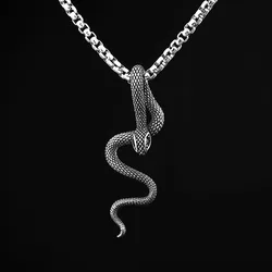Good Polished Biker 2024 New 316L Stainless Steel Animal Snake Pendant Necklace Punk Rock Jewelry Man Women For Teens Gift