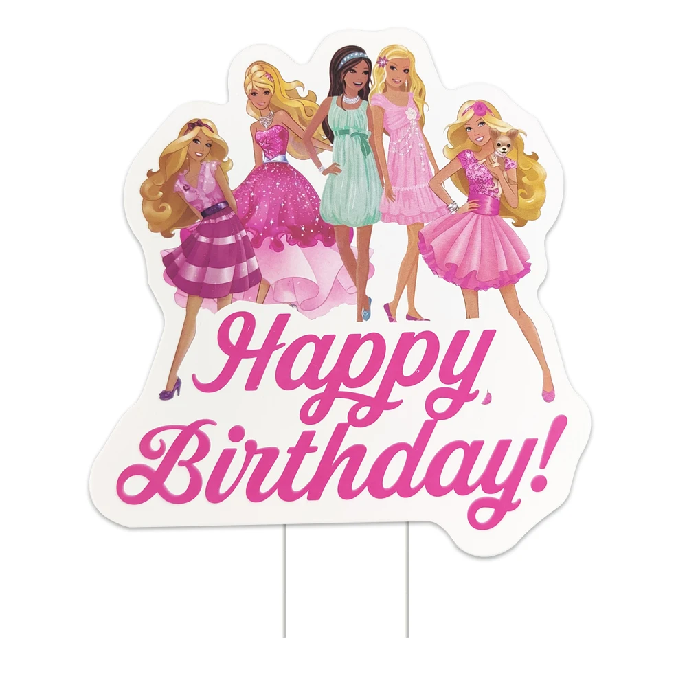 Pink Girl Babi Theme Cake Toppers Card Banner Flag Decorations Baby Shower Birthday Events Party Picks 1pcs/lot