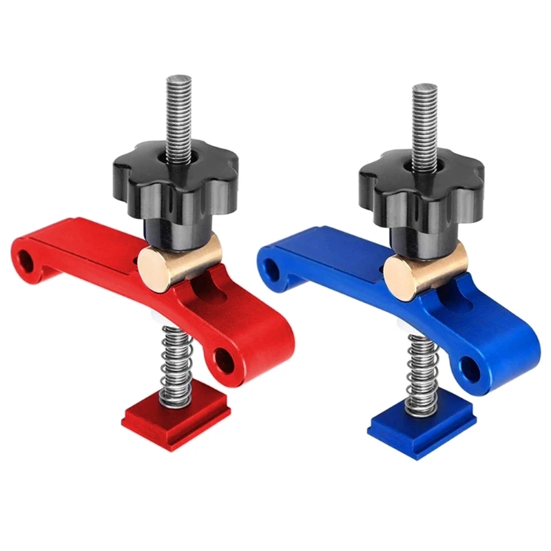 Quick Acting Hold Down Clamp Aluminum T-Slot T-Track Clamp Set Woodworking Tool