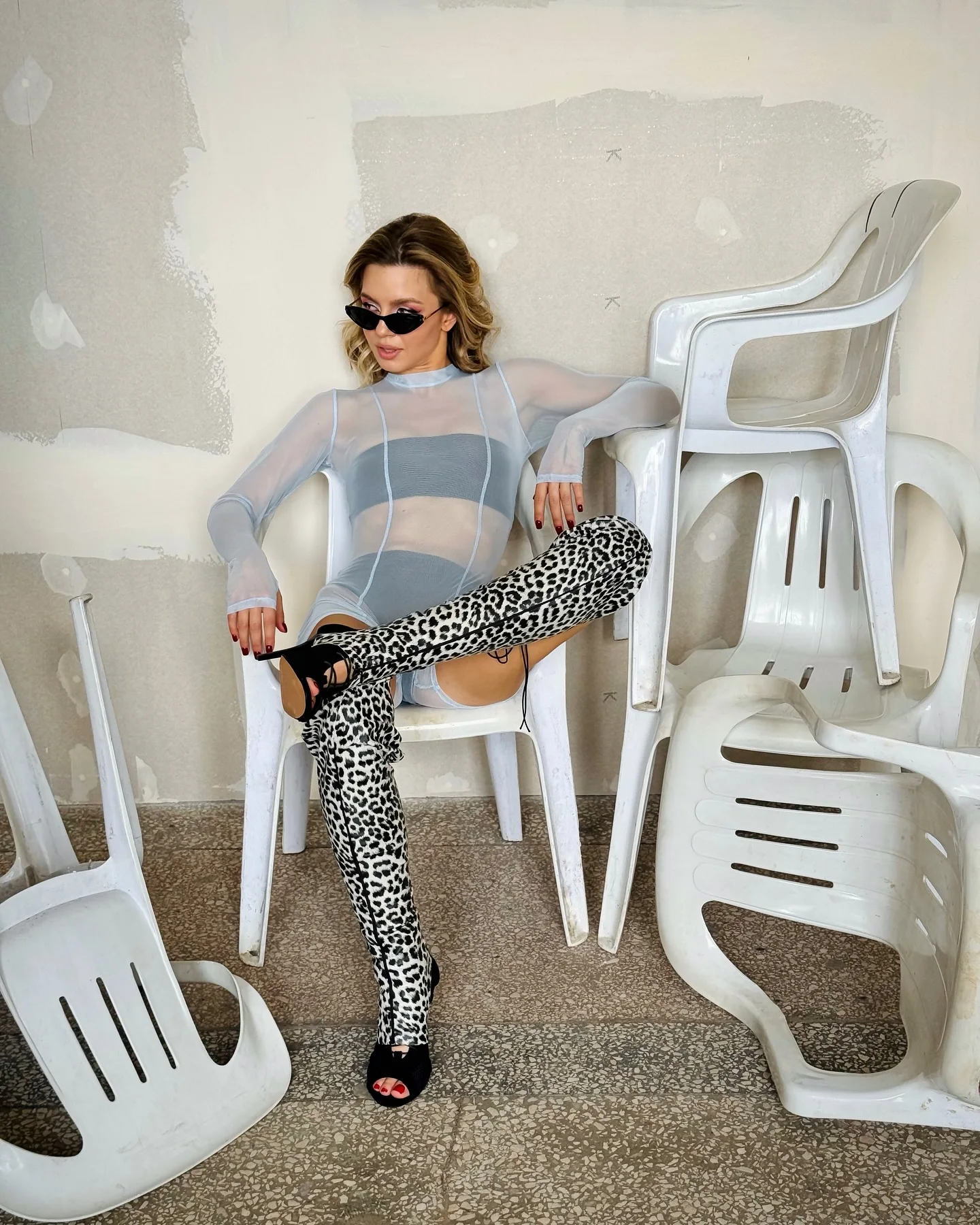 2026 جلد الثعبان عالية النساء الكعوب اللمحة تو الأحذية الخناجر رقص الجاز فوق الركبة أحذية للرقص اللاتيني حجم كبير 44 #3