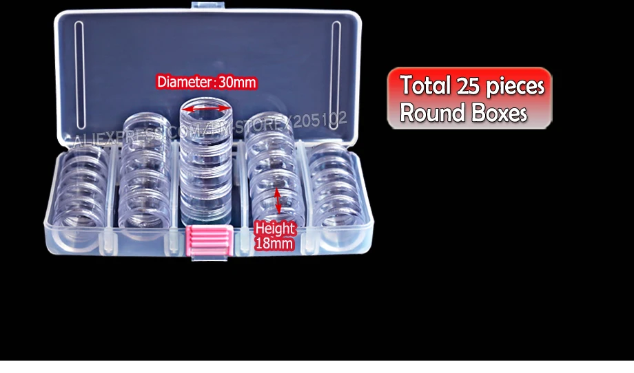 Nail art Zubehör Runde Box, Tiny klare flaschen mit schraubverschluss für DIY Kosmetik Nägel Schmuck perlen Handwerk container fall – Detail 3
