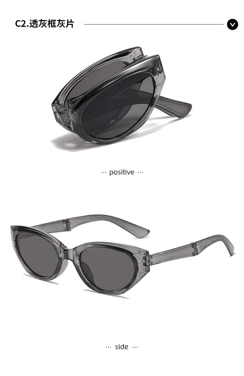 Neue Ankunft Rund Sonnenbrille Frauen Männer Klapp Sonnenbrille Weibliche Oval Brillen Gläser Männlich Weiblich Brillen – Detail 7