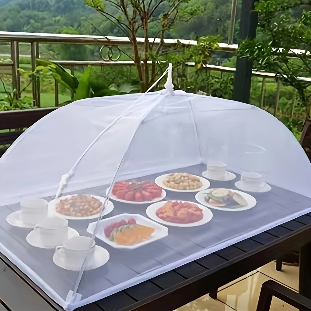 Foldable Food Mesh Cover Fly Anti Mosquito Pop-Up Food Cover Umbrella Meal Vegetable Fruit Breathable Cover Kitchen Accessories