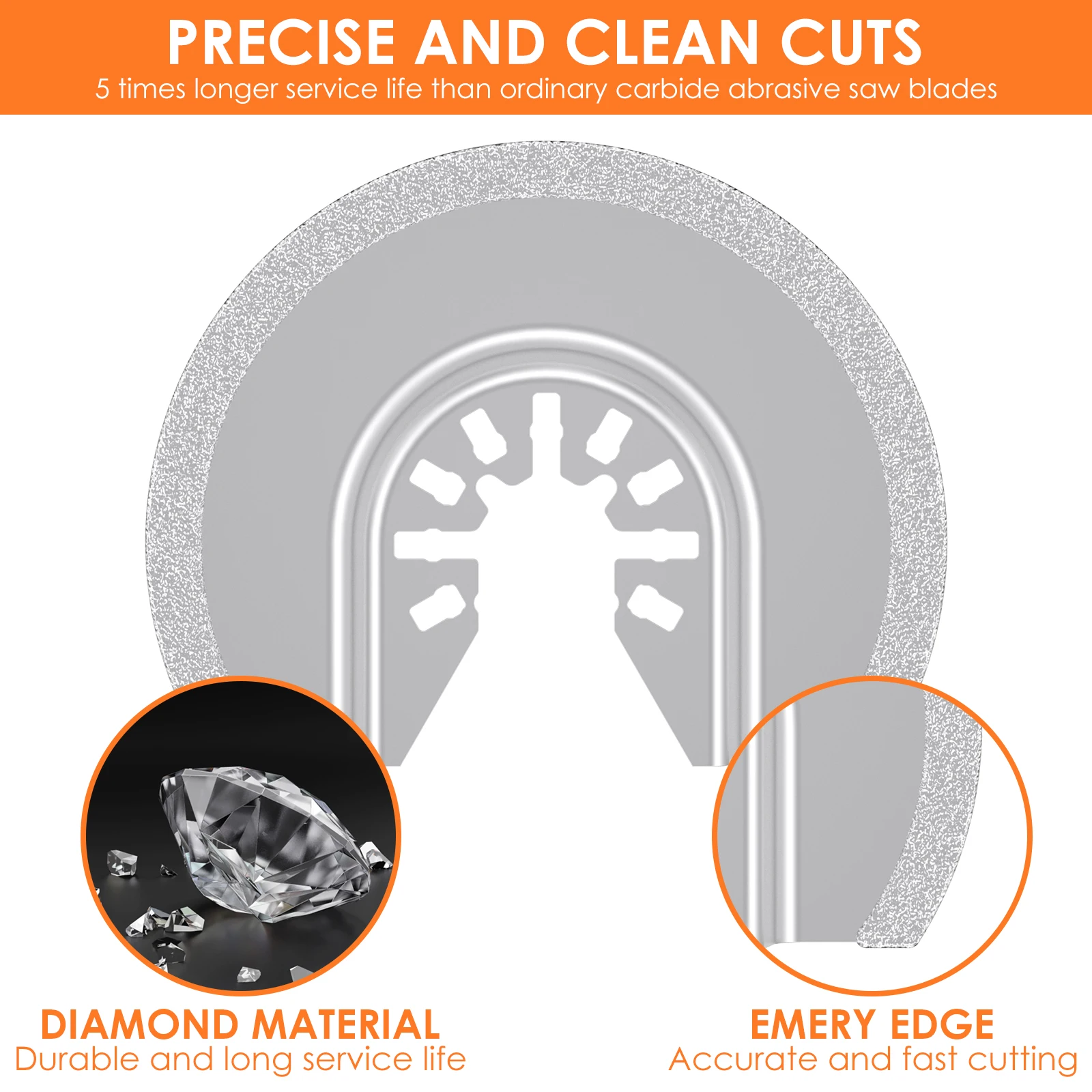 10/4Pcs Diamond Oscillating Multitool Blades Saw Renovator Saw Blades for Removal Cement Grit Ceramic Tile Marble Cutting