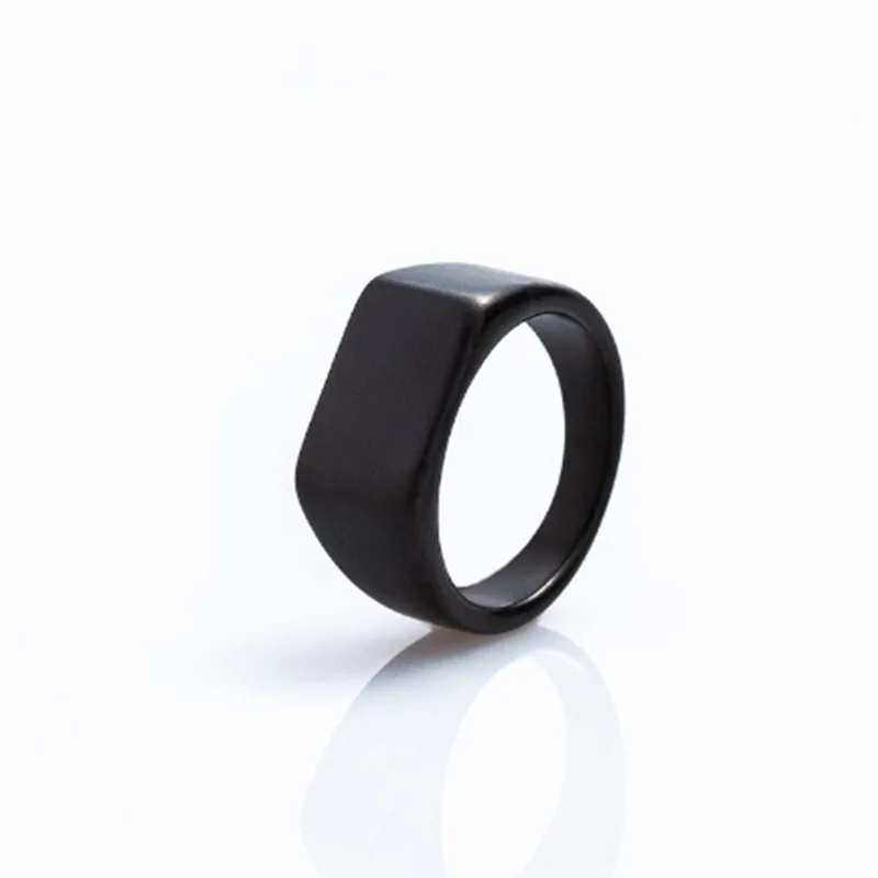 Nieuwe stijl unisex roestvrijstalen ring eenvoudig rechthoekig patroon modieuze sieraden voor vriend Valentijnsdag geschenk maat 7-13