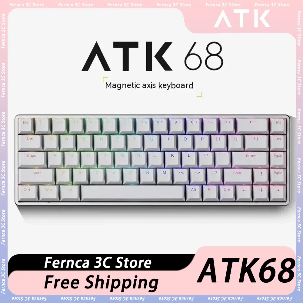 

ATK ATK68 Magnetic Mechanical Keyboard Switch RGB Gaming Aluminum Alloy Quick Trigger X SMART SPEED Keyboard Pc Gamer Varolant