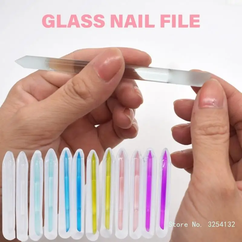 12Pcs Glass Cuticle Pusher Manicure Stick Double Sided Cuticle Trimmer Crystal Cuticle File Glass Cuticle Stick Filling